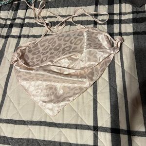 leaped print bandana tie top